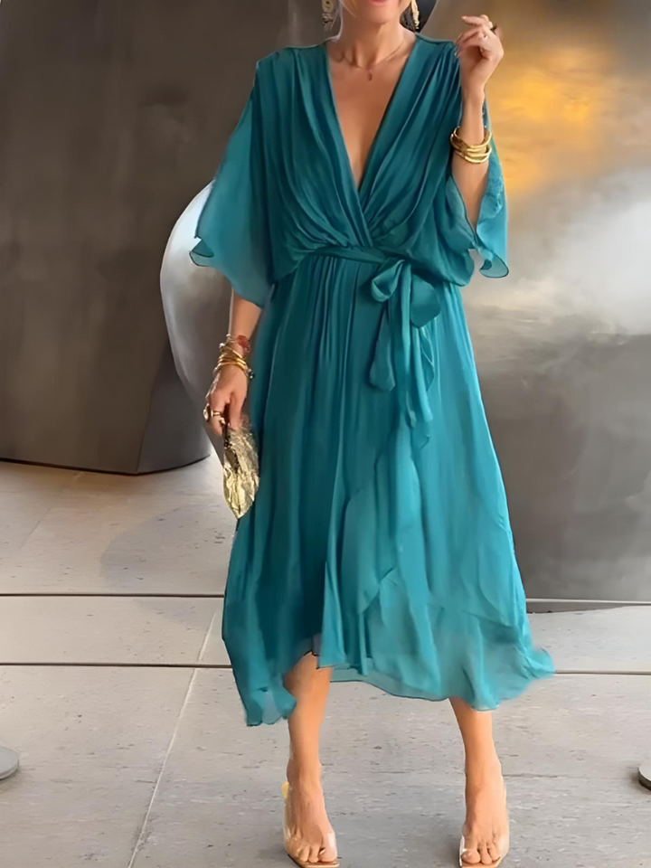 Alicea - Elegant Irregular Maxi Dress