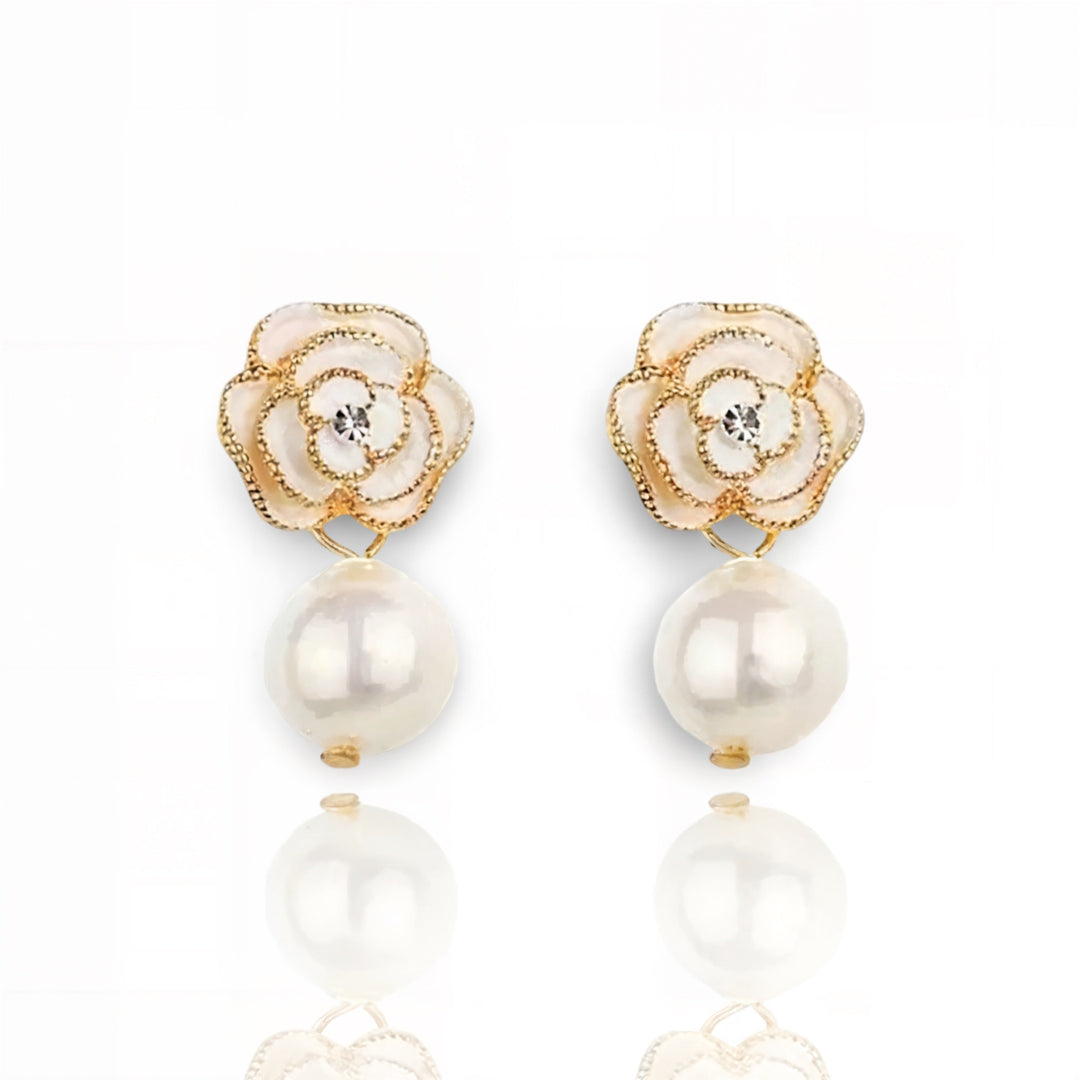 Pearl Camelia Earrings