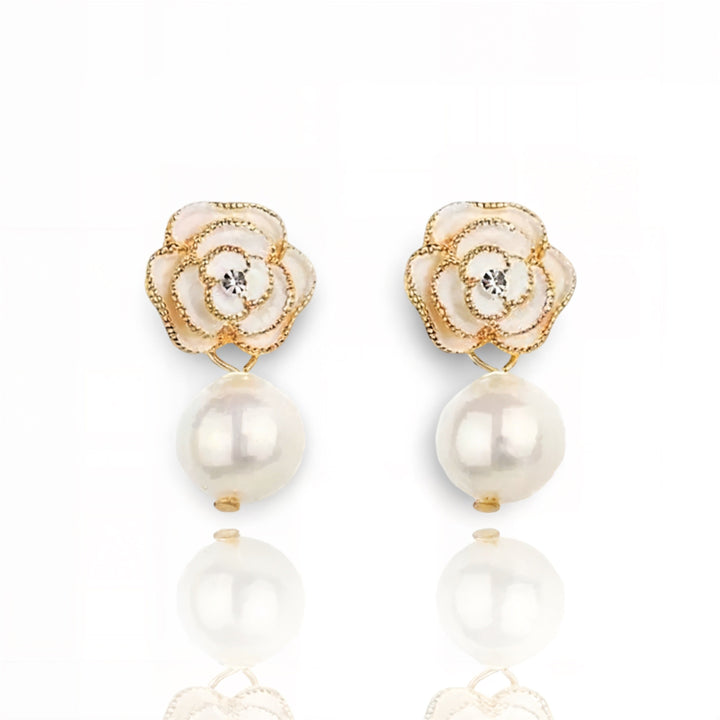 Pearl Camelia Earrings