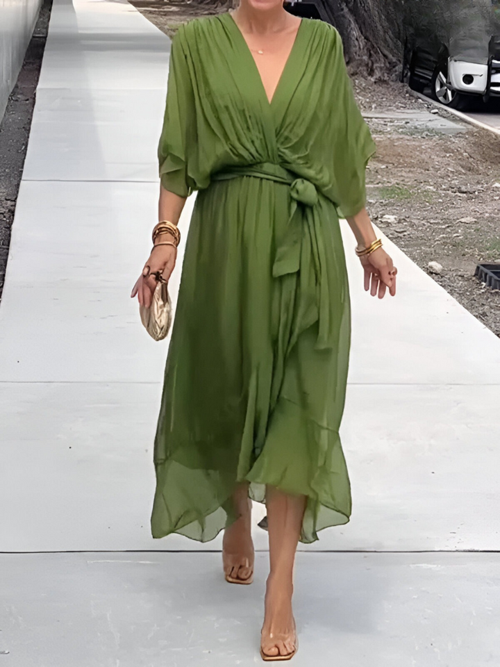 Alicea - Elegant Irregular Maxi Dress