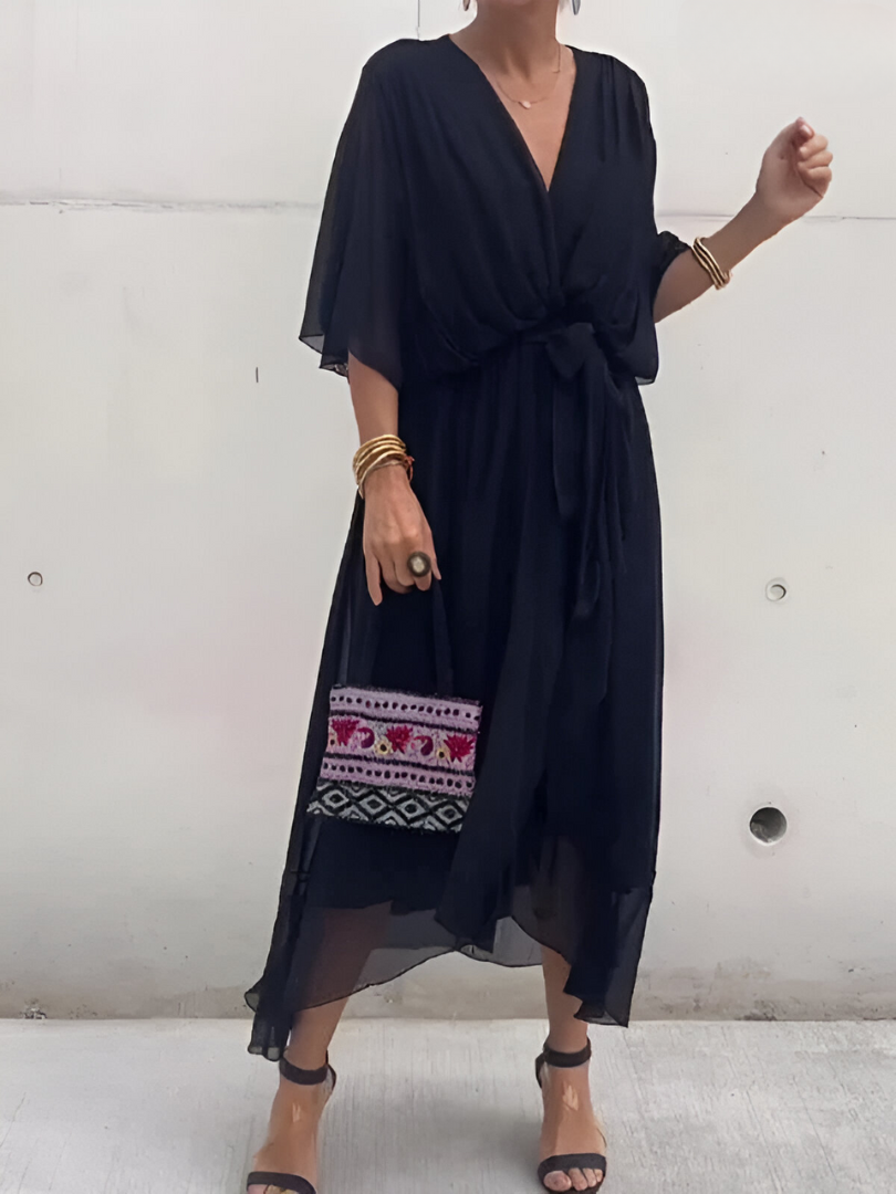 Alicea - Elegant Irregular Maxi Dress