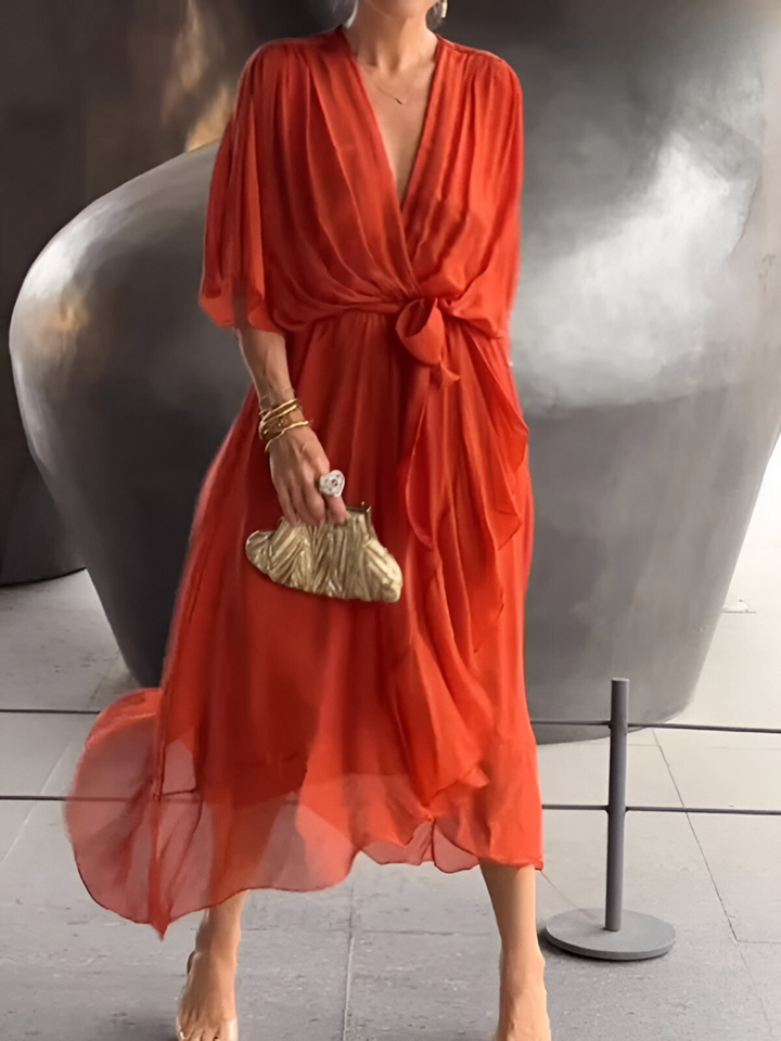 Alicea - Elegant Irregular Maxi Dress
