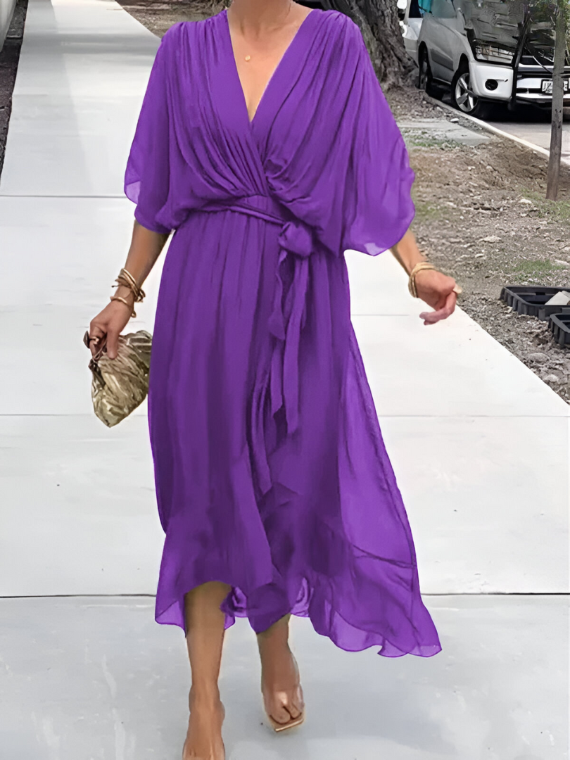 Alicea - Elegant Irregular Maxi Dress