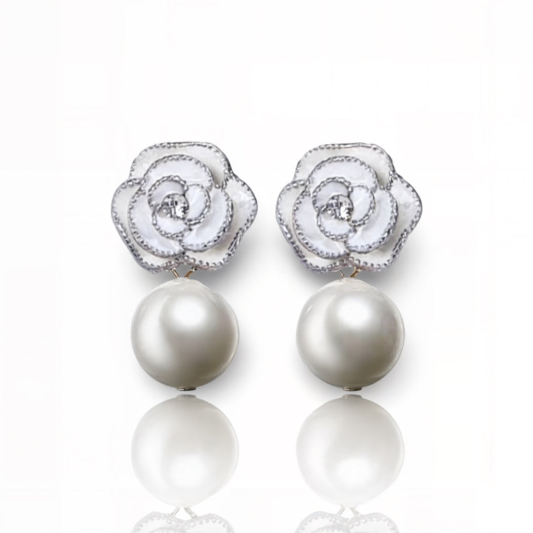 Pearl Camelia Earrings