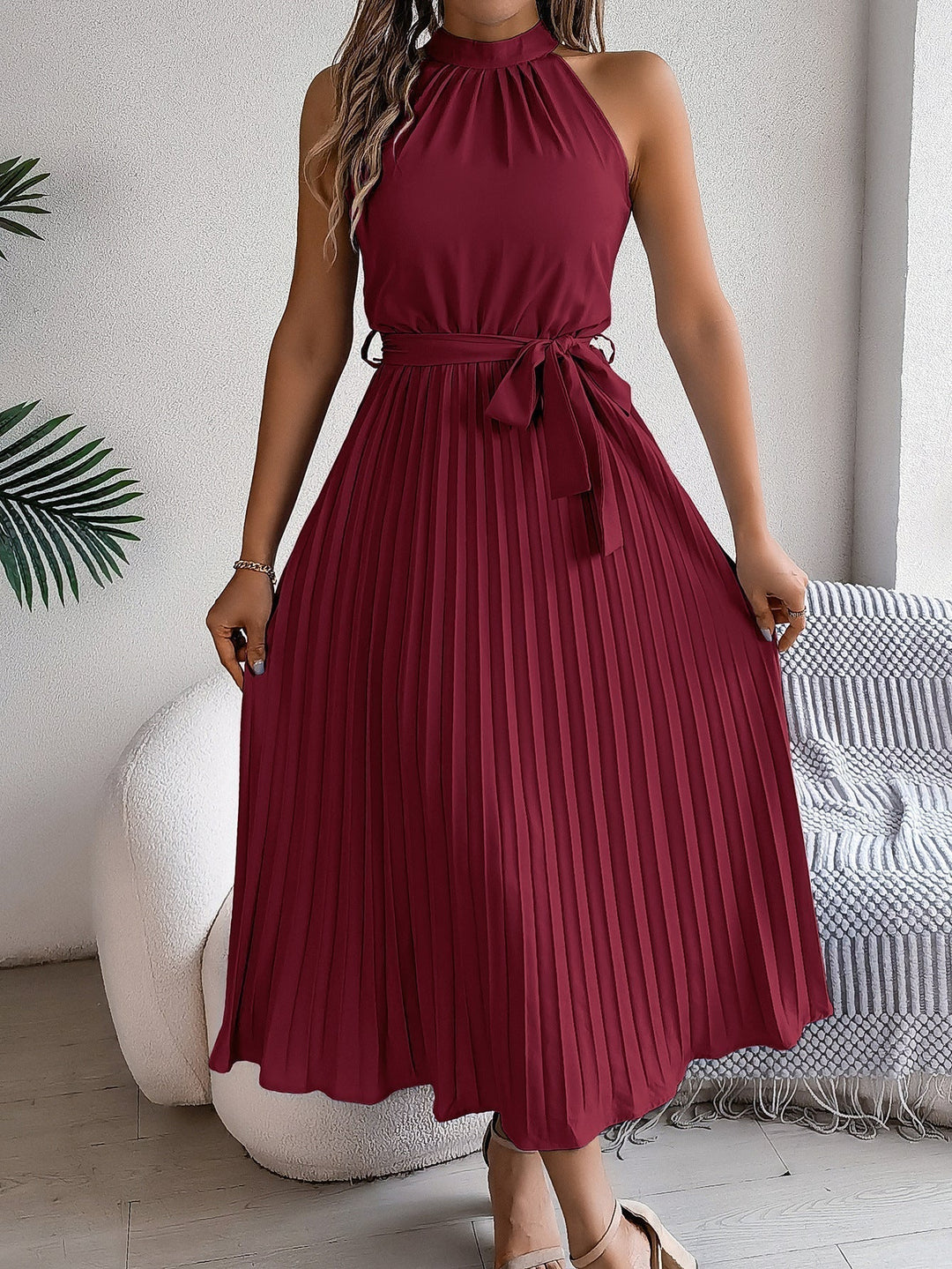 Kelina - Pleated Waist Retro Dress