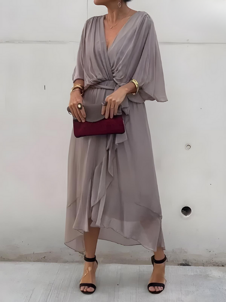 Alicea - Elegant Irregular Maxi Dress
