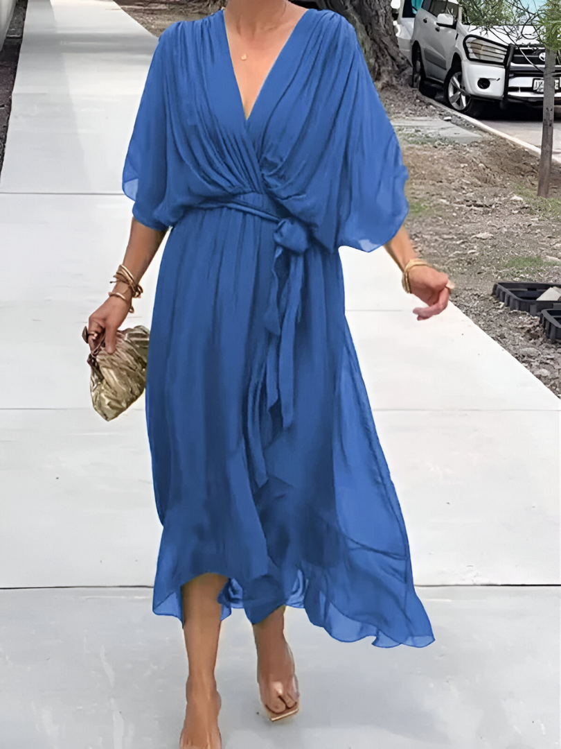 Alicea - Elegant Irregular Maxi Dress
