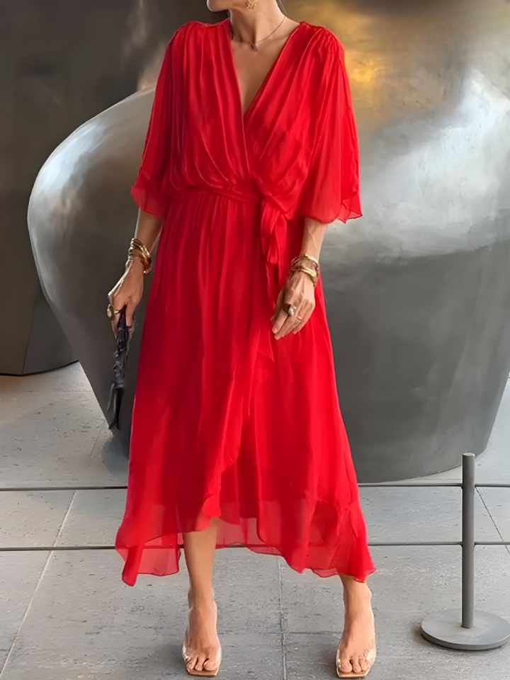 Alicea - Elegant Irregular Maxi Dress